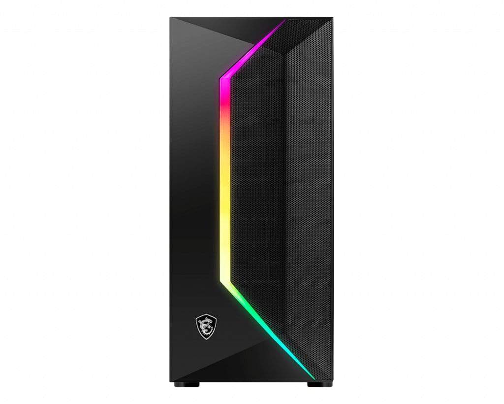 MSI MAG VAMPIRIC 100R 'V100R' Mid Tower Gaming 'Black, 1x 120mm ARGB PWM Fan, 1x 120mm PWM Fan, RGB Front Panel, Tempered Glass Panel, ATX, mATX, mini-ITX'