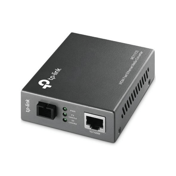 TP-Link MC111CS 10/100 Mbits WDM Media Converter Network 100 Single-Mode Black