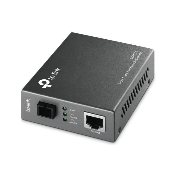 TP-Link MC112CS 10/100 Mbits WDM Media Converter Network 100 Single-Mode Black