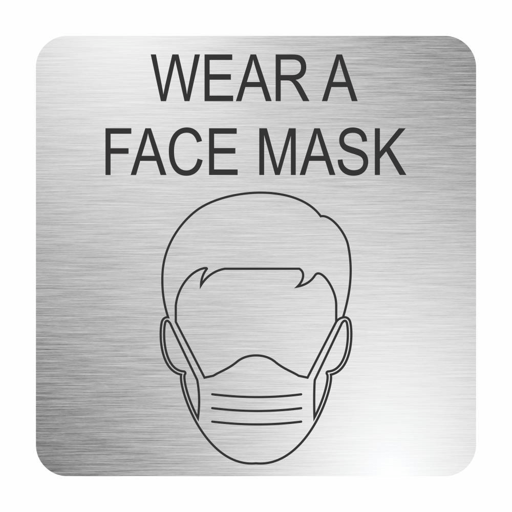 Parrot Face Mask Safety Sign 210x210mm Brushed ACP MEDSS02