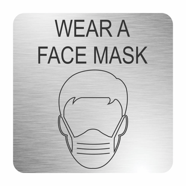 Parrot Face Mask Safety Sign 210x210mm Brushed ACP MEDSS02