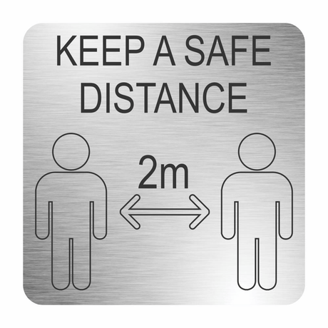 Parrot Safe Distance Sign 210x210mm Brushed ACP MEDSS03
