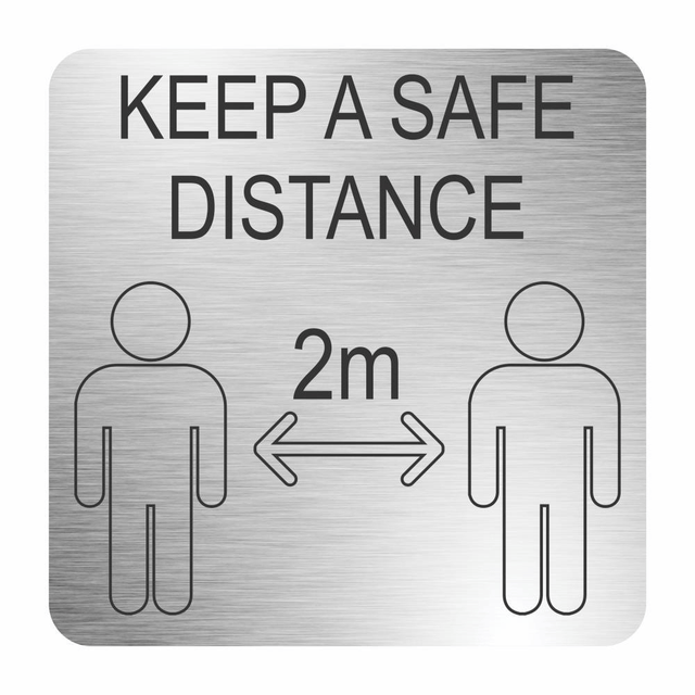 Parrot Safe Distance Sign 210x210mm Brushed ACP MEDSS03