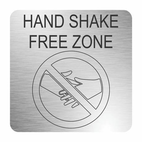 Parrot Hand Shake Free Zone 210x210mm Brushed ACP MEDSS04