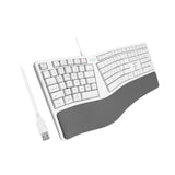 Macally Ergonomic Wired USB-A Keyboard with Palm Rest - MERGOKEY