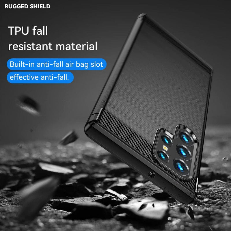 Tuff-Luv Carbon Fibre Effect Armour case Samsung Galaxy S22 Ultra - Black MF1013
