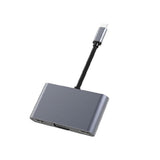 Tuff-Luv 5 in 1 Hub Type C to Dual HDMI +VGA+USB+PD with 100Watt PowerPass through delivery - Silver MF1037