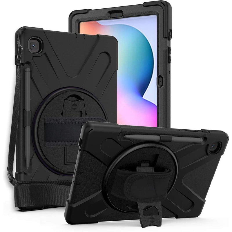 Tuff-Luv Rugged Armour Jack Case / Stand / Pen slot for  Samsung Tab S6 Lite 2022 10.4" (P613/P619) - Black MF2005