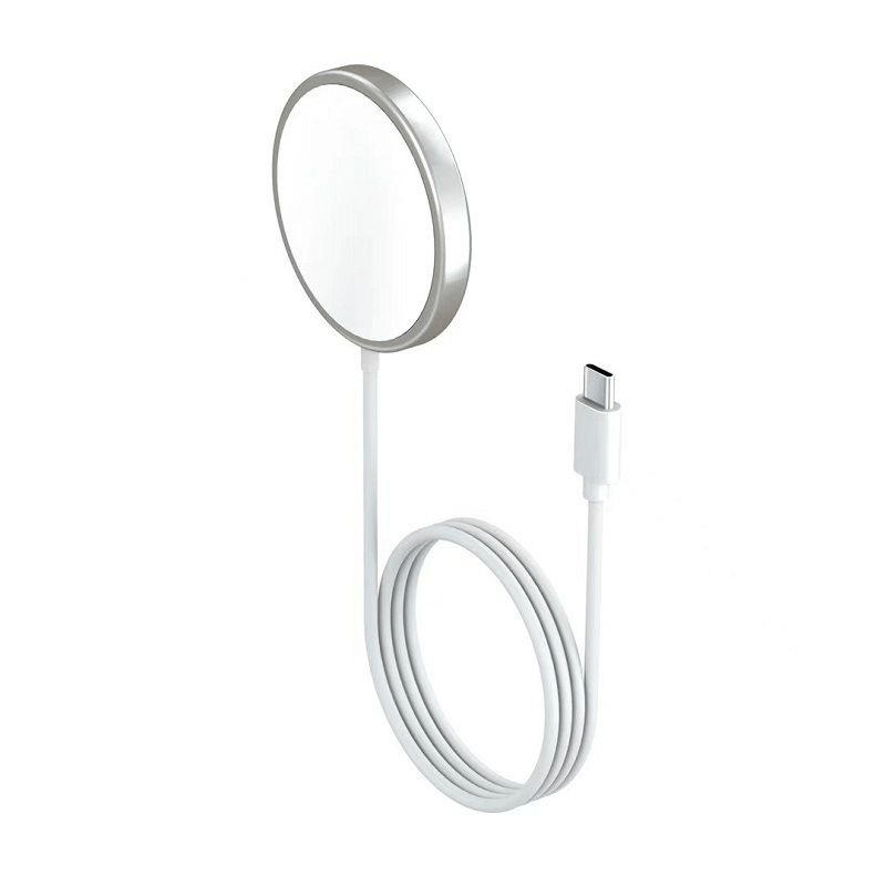 Tuff-Luv Magnetic Wireless QI Magsafe Charger for iPhone 12/12 Pro Mini Charger - White MF3444