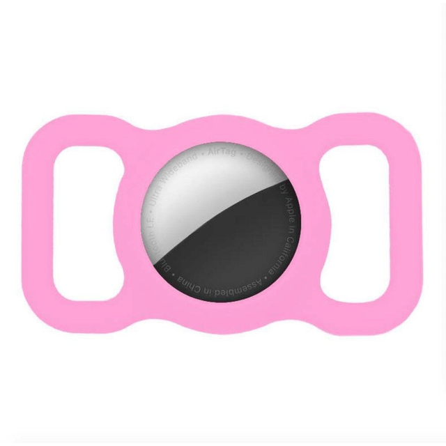 Tuff-Luv Pet Dog Collar Holder Compatible with Apple Airtag - Pink MF478
