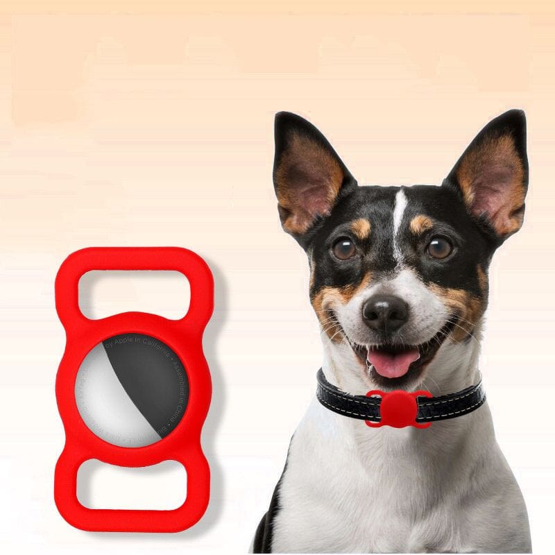 Tuff-Luv Pet Dog Collar Holder Compatible with Apple Airtag - Red MF480