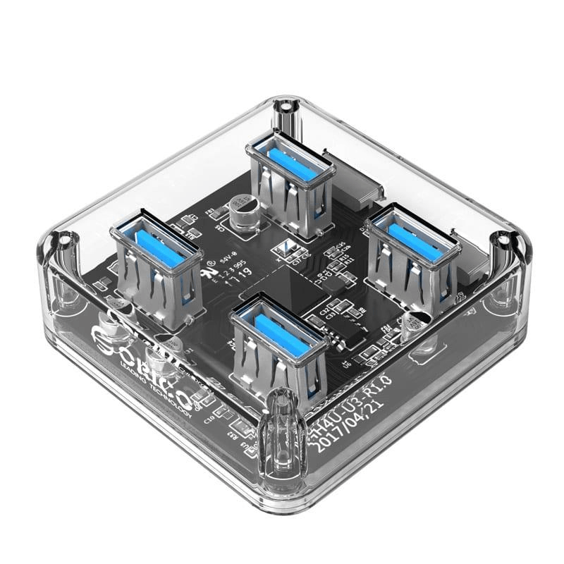 Orico 4 Port 3.0 Transparent Hub MH4U-U3-10-CR-BP