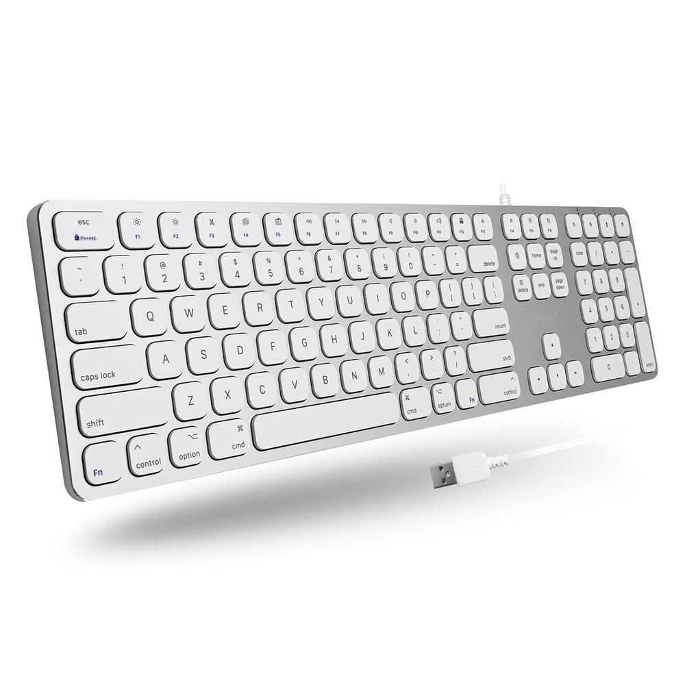 Macally Aluminum Slim USB Keyboard With 2 USB Ports For Mac MLUXKEYA macally-aluminum-slim-usb-keyboard-with-2-usb-ports-for-mac-mluxkeya
