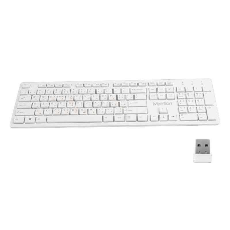 Meetion WK841 Ultra Thin Wireless Keyboard White MTWK841W