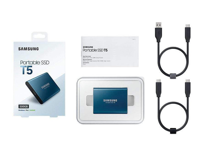 Samsung T5 500GB Blue External SSD MU-PA500B/WW