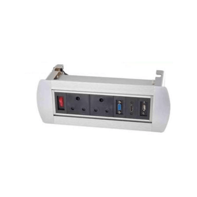 Lucktech Popup Manual Flipping Desktop Socket Box Black NET-DMS-706/B