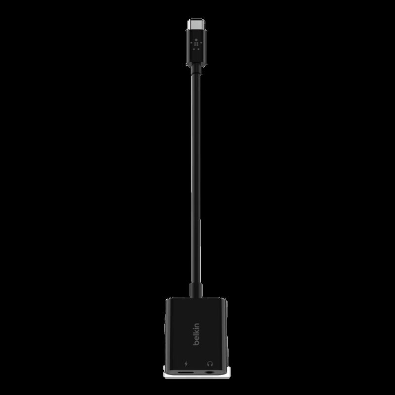 Belkin RockStar 3.5mm Audio with USB-C Charge Adapter Black NPA004BTBK