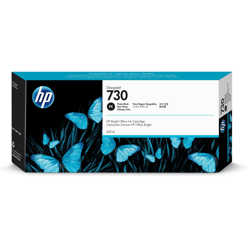 HP 730 300-ml DesignJet Photo Black Printer Ink Cartridge Original P2V73A Single-pack