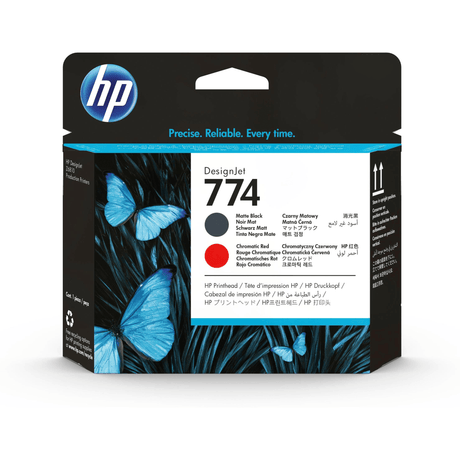 HP 774 DesignJet Matte Black Chromatic Red Standard Yield Printhead Original P2V97A Single-pack