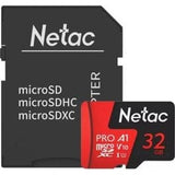 Netac P500 Extreme Pro 32GB MicroSDHC Class 10 V10 U1 Memory Card P500-PRO-32G
