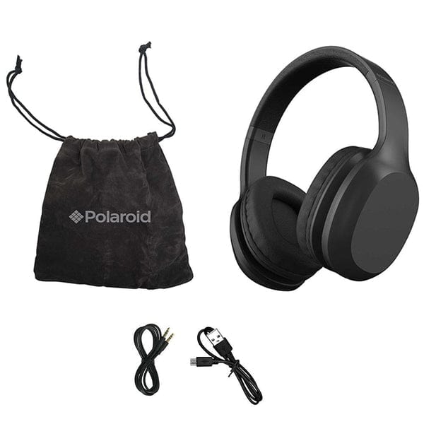 Polaroid PBH366 36 Hour Bluetooth Headphones With Travel Pouch - Black