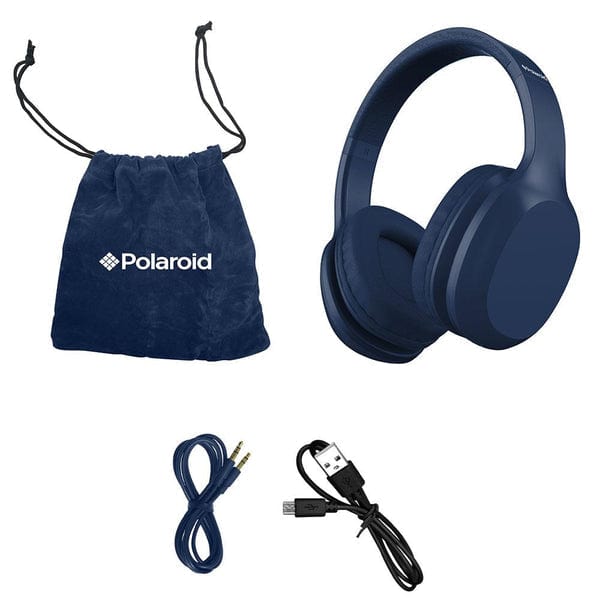 Polaroid PBH366BL 36 Hour Bluetooth Headphones With Travel Pouch - Blue