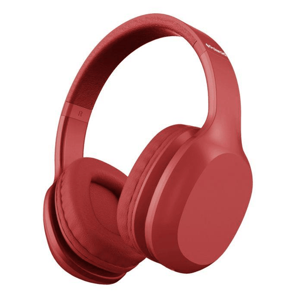 Polaroid PBH366RD 36 Hour Bluetooth Headphones With Travel Pouch Red