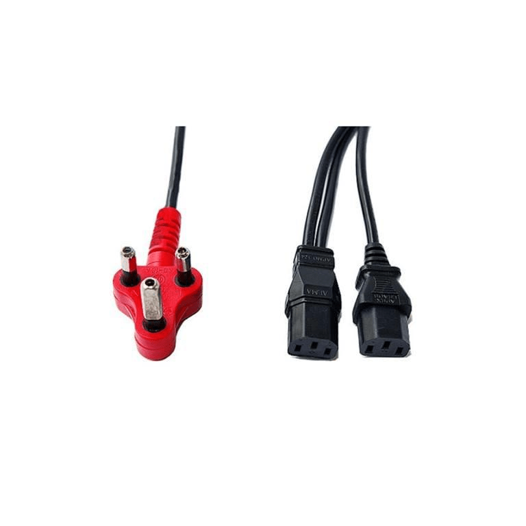 Dedicated 3-prong SA Power to Dual Headed Kettle Cable 2.8m PC-6D2IC13BK2.8
