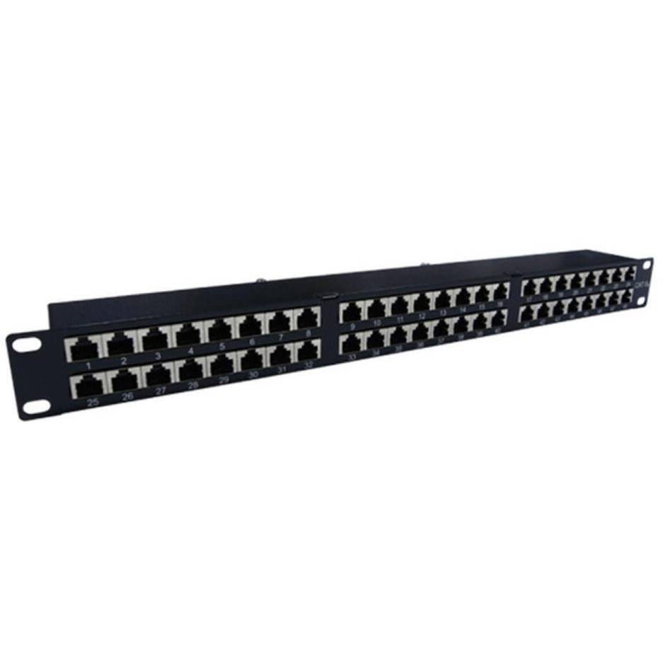 Panel Rj45 Two Panel Acconet 48-port RJ45 Patch Panel 2U Black PP-1U48P – FirstShop