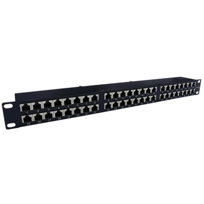 2 Rj45 Patch Panel Acconet 48-port RJ45 Patch Panel 2U Black PP-1U48P