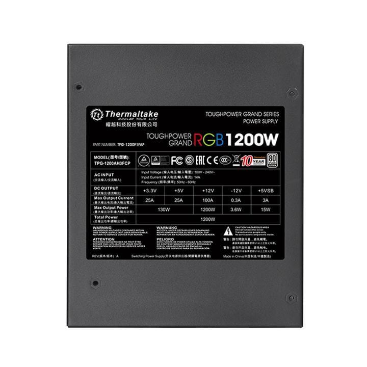 Thermaltake Toughpower Grand RGB 1200W Platinum power supply unit 24-pin ATX ATX Black