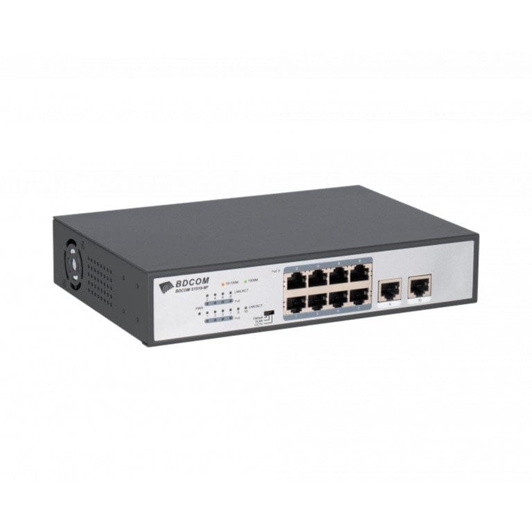 BDCOM 8-port Gigabit PoE Unmanaged Switch with 2-port GE Base-T PS1510-8P