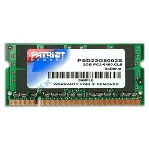 Patriot Memory DDR2 2GB CL5 PC2-6400 (800MHz) SODIMM Memory Module PSD22G8002S