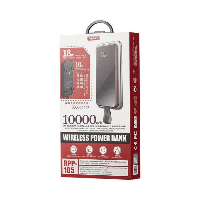 Remax RPP-105 Wireless 18W 10000mAh Powerbank PSU-PBANK-RPP-105-BK