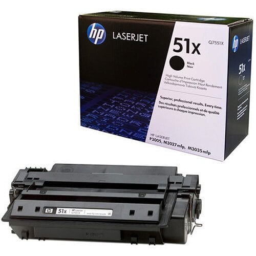 HP 51X Black Toner Cartridge 13,000 Pages Original Q7551X Single-pack