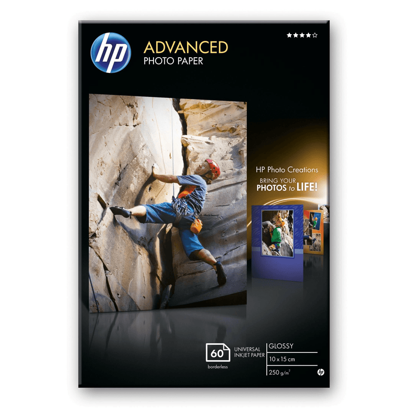 HP Advanced Glossy photo paper Black, Blue, White Gloss Q8008A