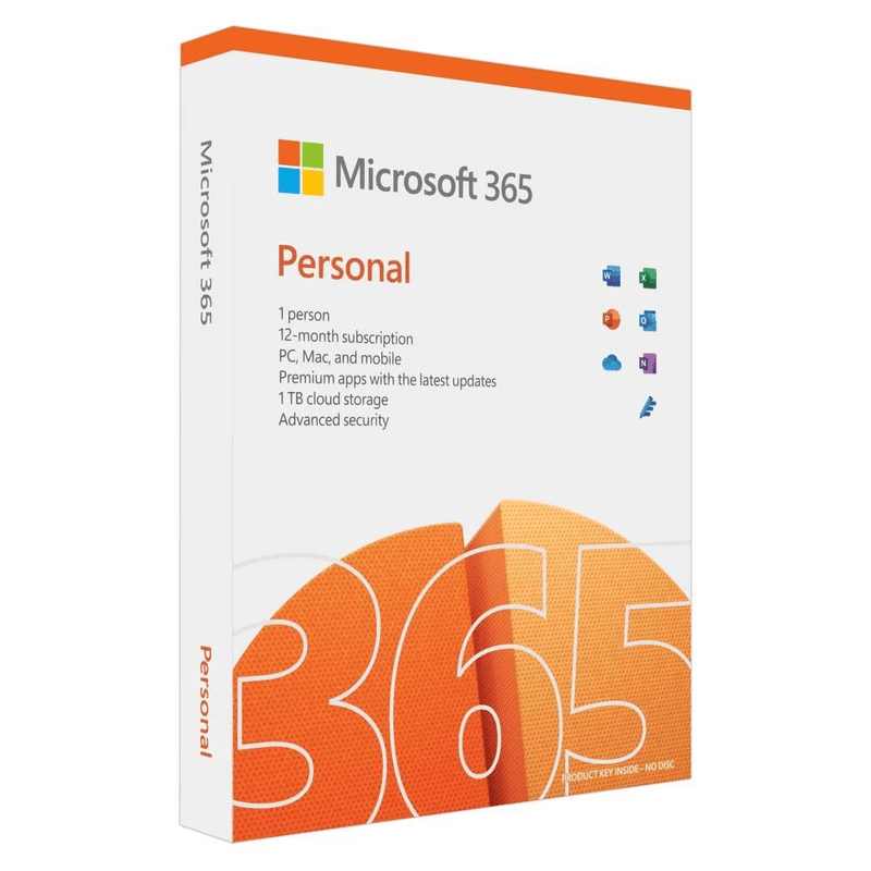 Microsoft 365 Personal PC Mac and Mobile 1-user 12-month Subscription FPP QQ2-01403
