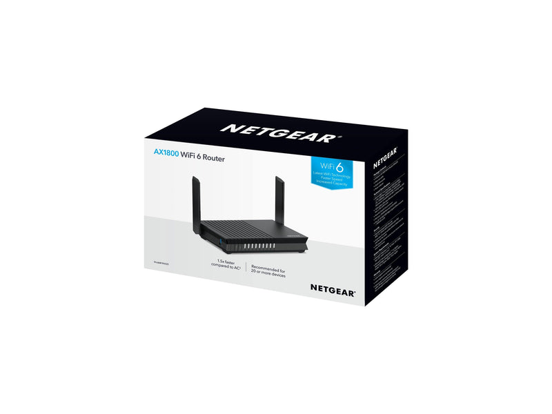 Netgear RAX20 wireless router Dual-band (2.4 GHz / 5 GHz) Gigabit Ethernet Black RAX20-100UKS
