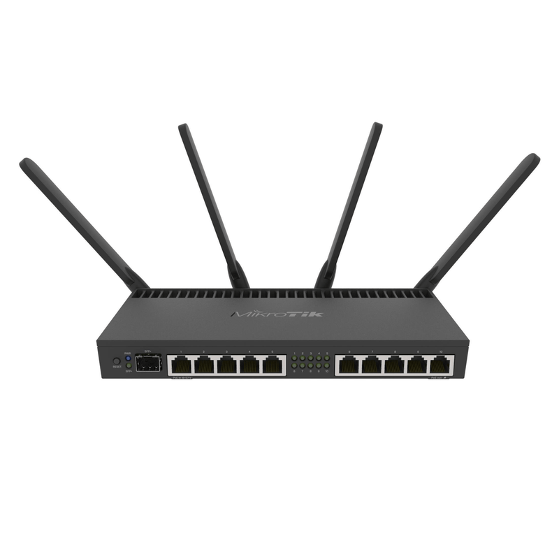 Mikrotik 10-port Gigabit 1-SFP+ AC WiFi Router RB4011IGS+5HACQ2HND-IN