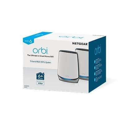 Netgear Orbi AX6000 Wi-Fi 6 Wireless Router - Tri-band 2.4GHz and