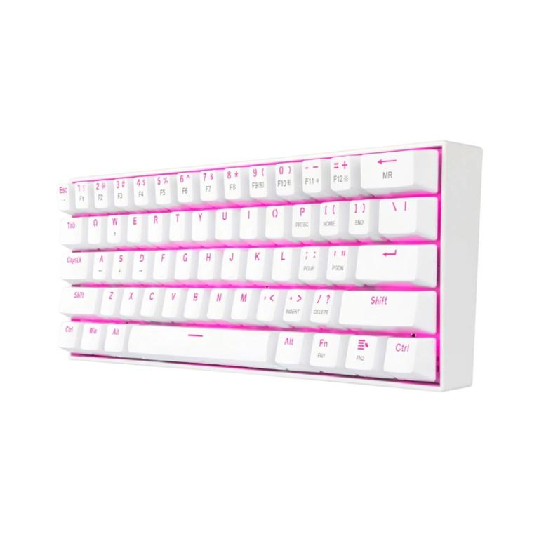 Redragon K630 Dragonborn Red LED 67-Key Design Wired Mechanical Gaming Keyboard White RD-K630W