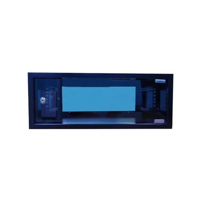Lambda 4U 300mm Deep Swingframe Wallmount Cabinet with Tempered Glass Front Door S/060067