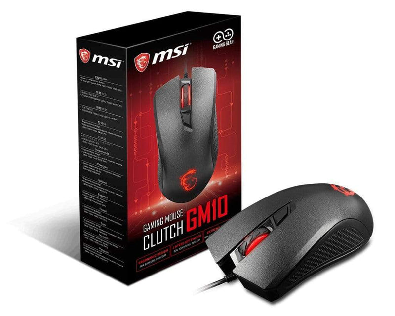 MSI Clutch GM10 Mouse USB Type-A Optical 2400dpi Right-hand S12-0401530-AP1