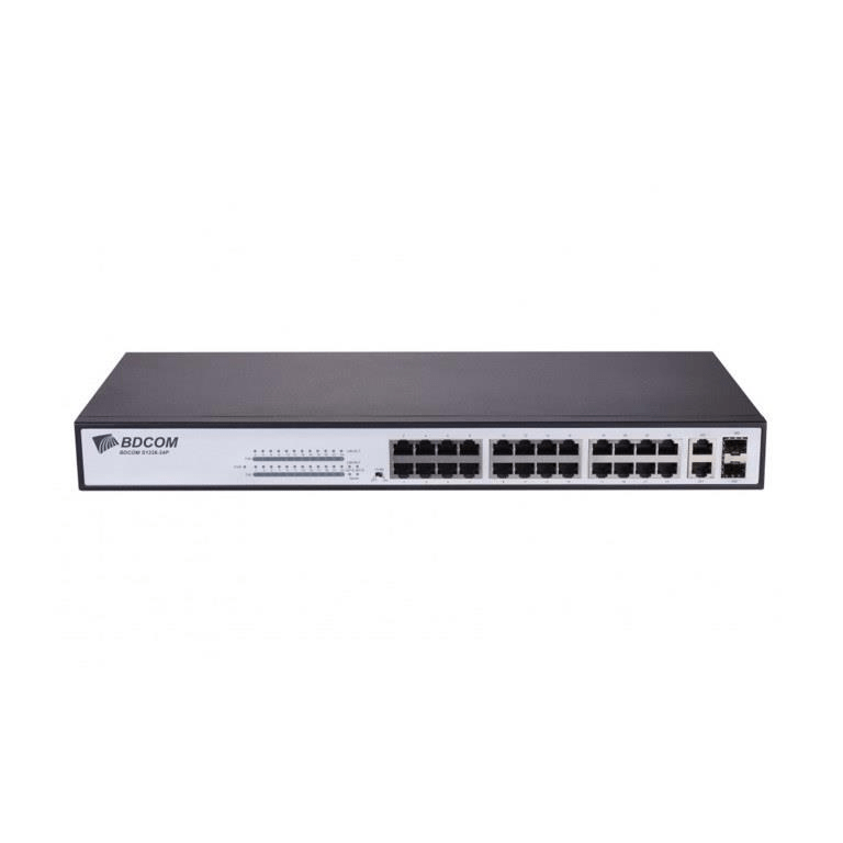BDCOM 24-port Fast Ethernet PoE Switch with 2-port GE TX/SFP Combo S12