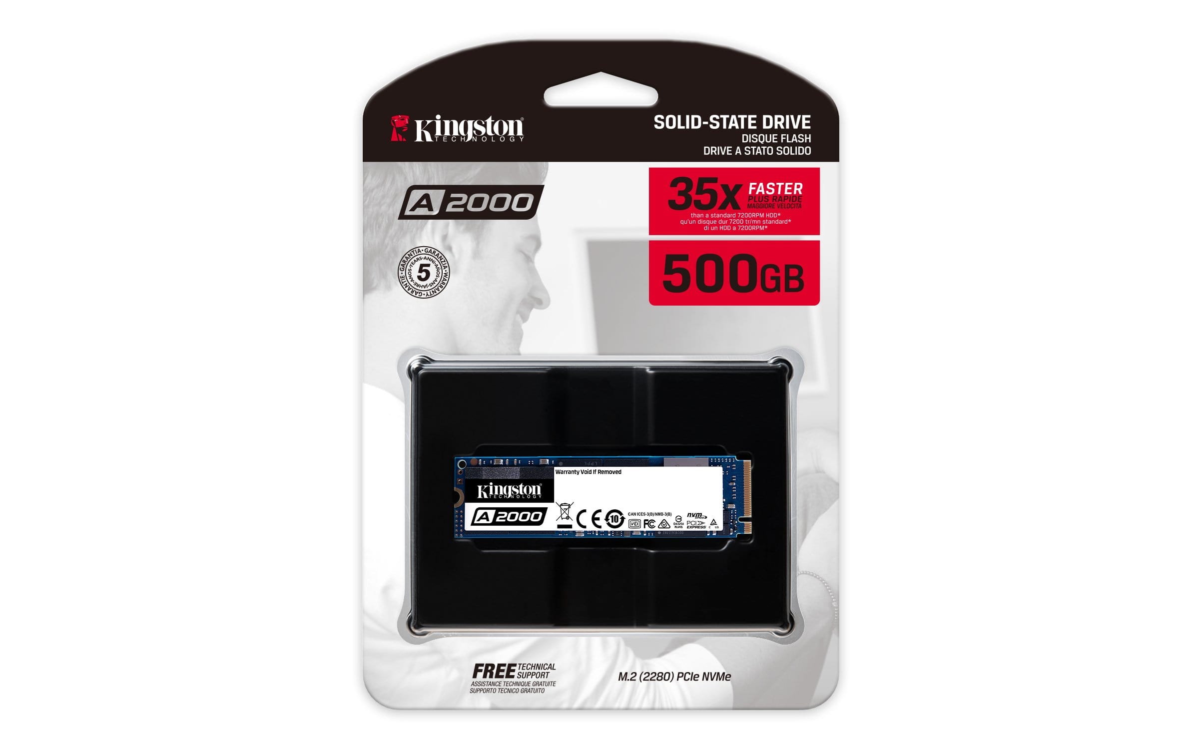 Kingston A2000 M.2 500GB PCIe 3.0 3D NAND NVMe Internal SSD