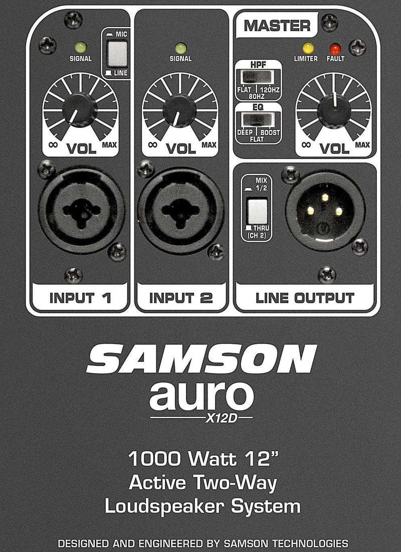 Samson Auro X12D 2-way 1000 W Black Wired SAROX12DA