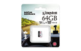 Kingston High Endurance Memory Card 64GB MicroSD Class 10 UHS-I SDCE/64GB