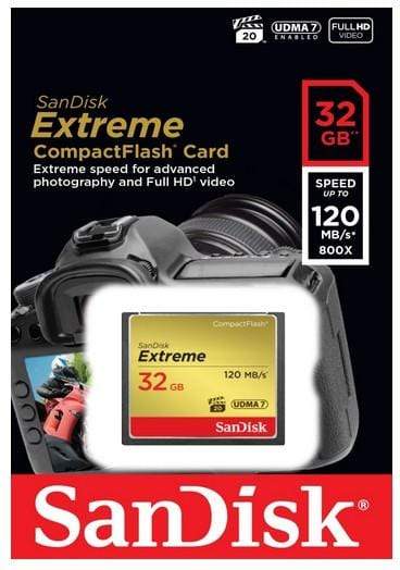 SanDisk 32GB Extreme Memory Card CompactFlash SDCFXSB-032G-G46