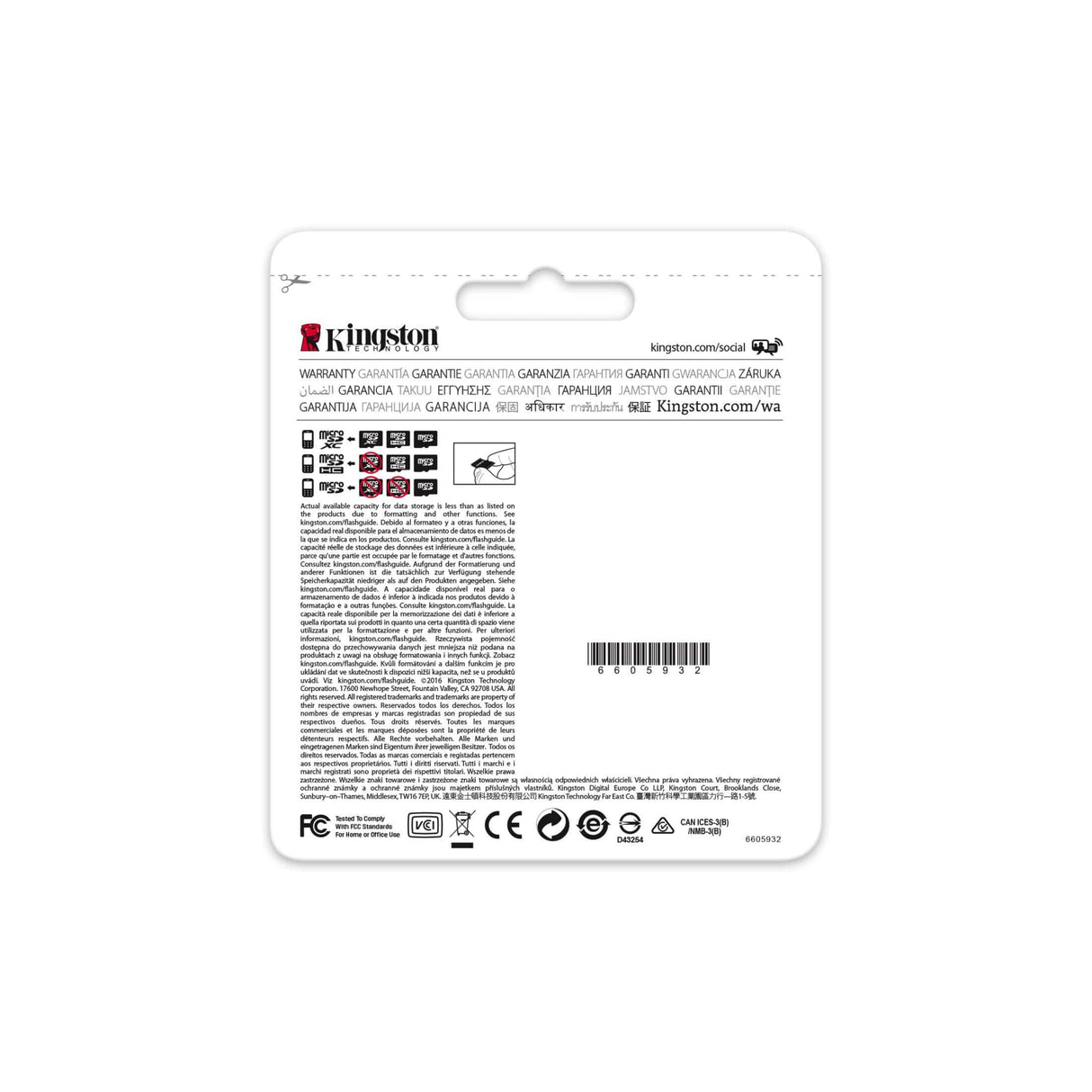 Kingston Technology 16GB microSDHC UHS-I Industrial Temp Card Single Pack without Adapter SDCIT/16GBSP
