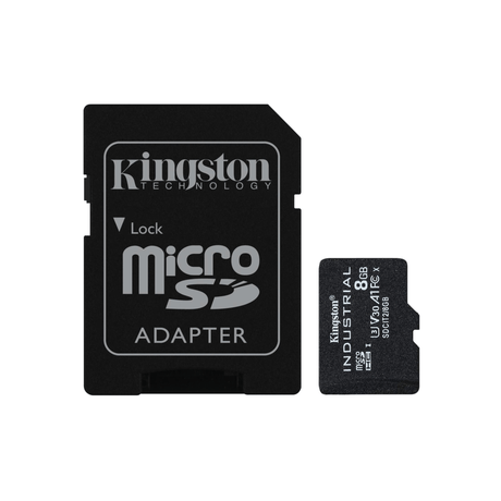 Kingston Technology Industrial C10 8GB microSDHC A1 pSLC Card with SD Adapter SDCIT2/8GB